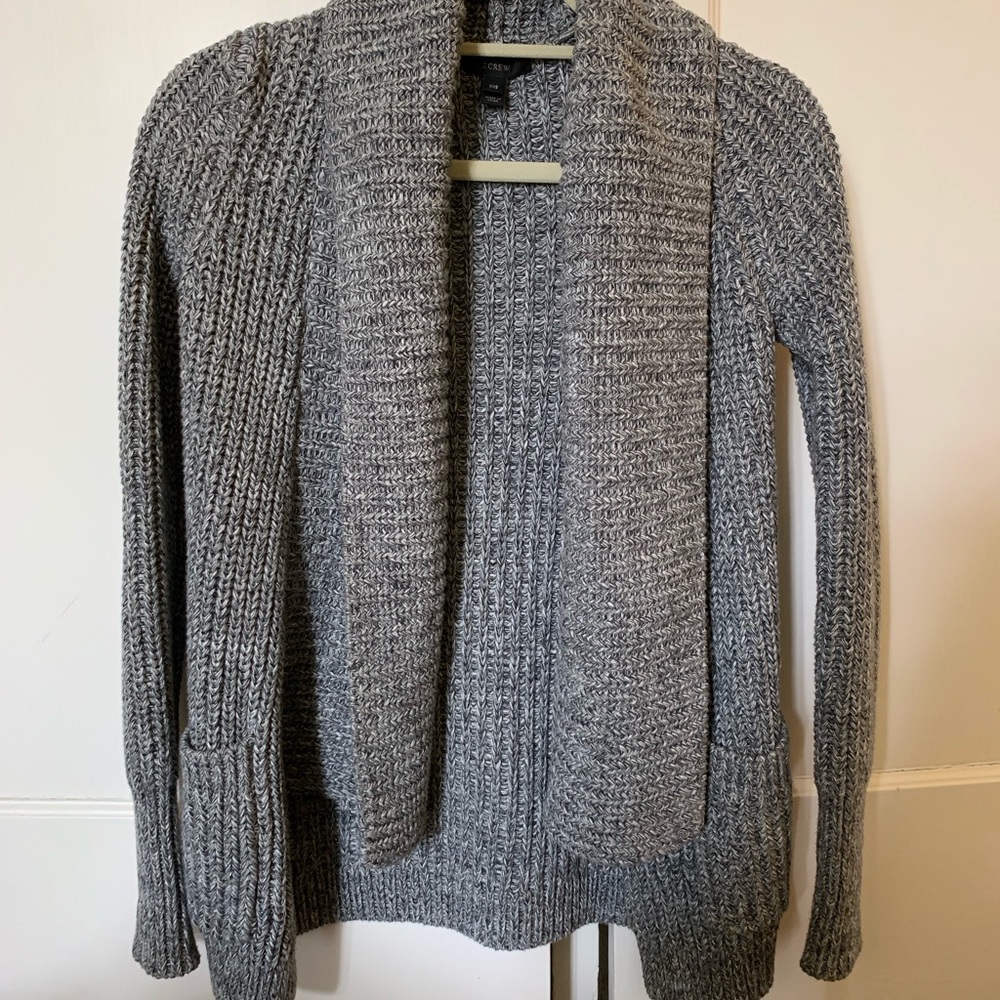 JCrew Grey Knit Sweater Cardigan Size XXS